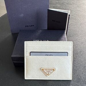 Prada Card Holder with Gold Logo Hardware